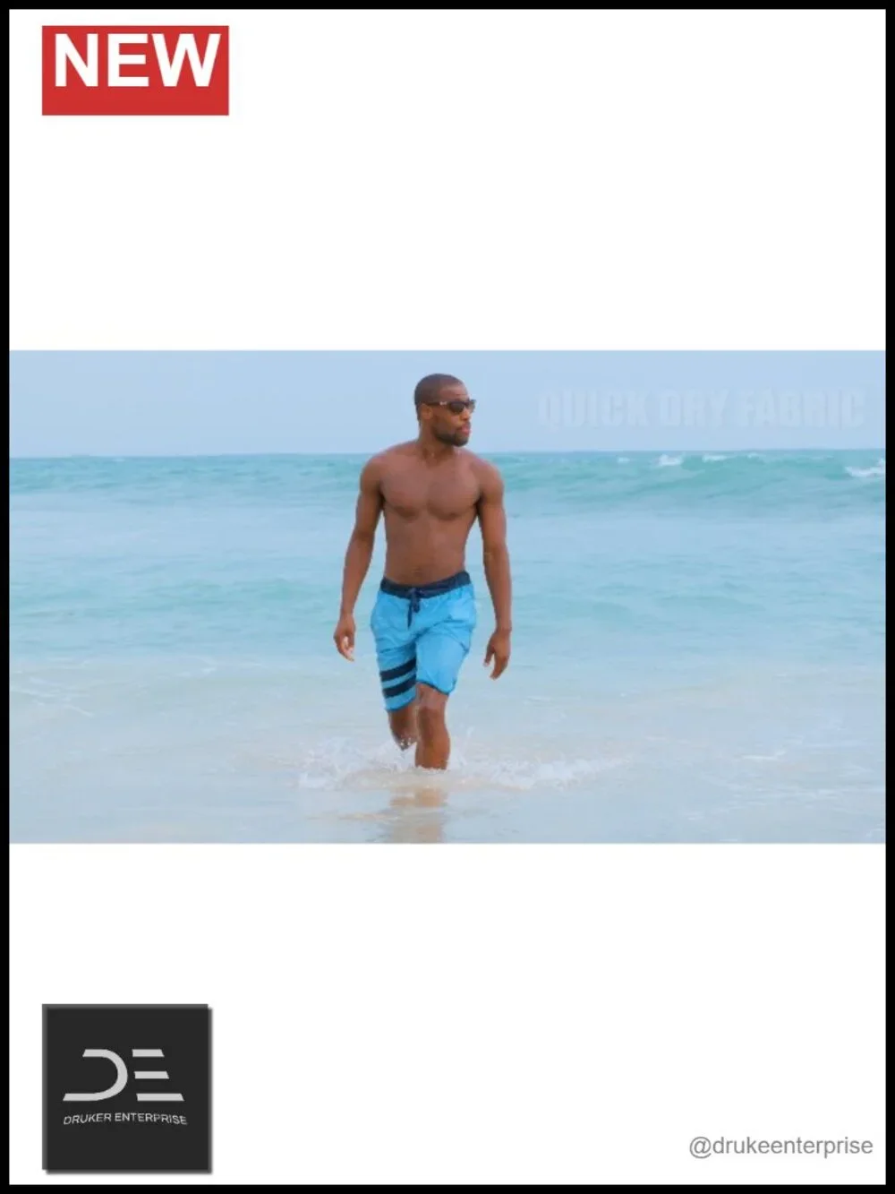 Mens Quick-Dry 9-Inch Swim Trunks UPF 50+